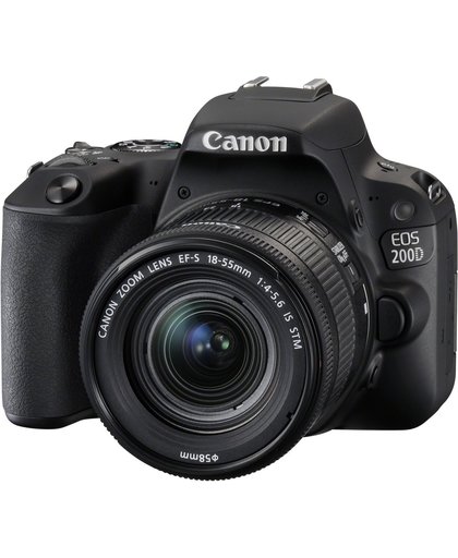 Canon EOS 200D + EF-S 18-55mm 4.0-5.6 IS STM SLR camerakit 24.2MP CMOS 6000 x 4000Pixels Zwart