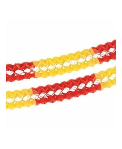 Papieren slinger rood/geel 4 meter