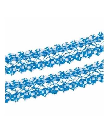 Oktoberfest - papieren slinger wit/blauw 4 meter