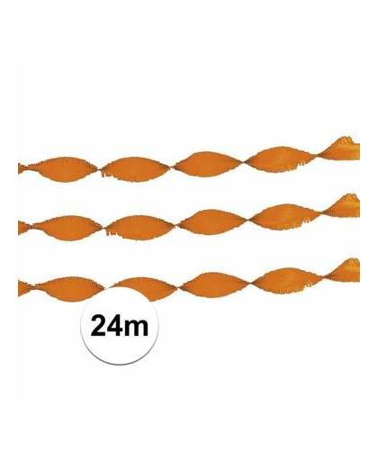 Oranje crepe slinger 24 meter