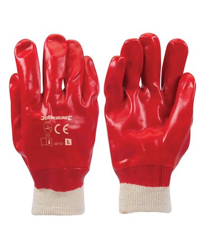 Rode PVC handschoenen Large
