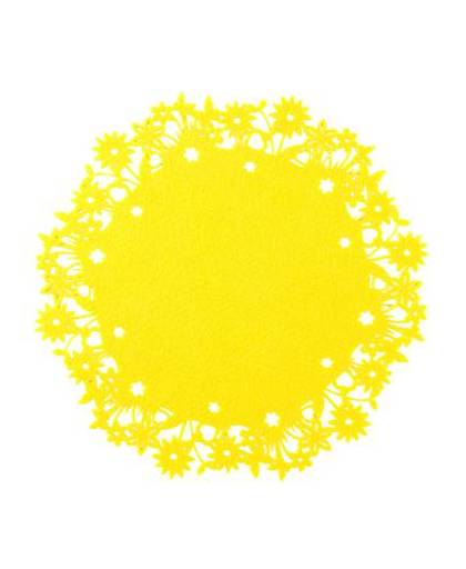 Clayre & eef placemat ø 35 cm geel - geel - stof