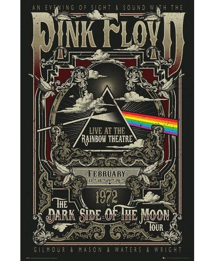 Pink Floyd Rainbow Theatre Poster meerkleurig