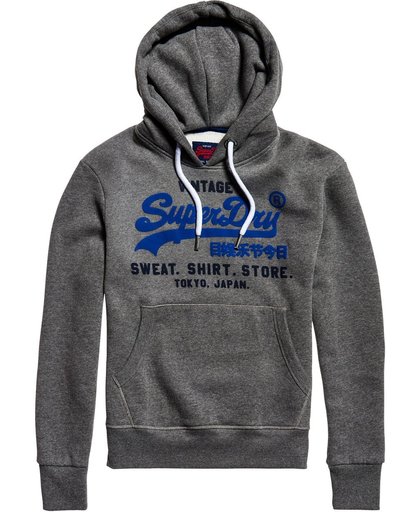 Superdry Shirt Shop Duo Hood  Sporttrui casual - Maat M  - Mannen - grijs/blauw