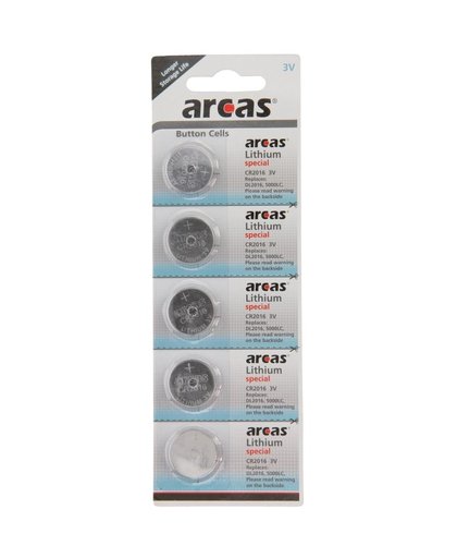 ARCAS Batterij Lithium CR2016 3V, 5st.