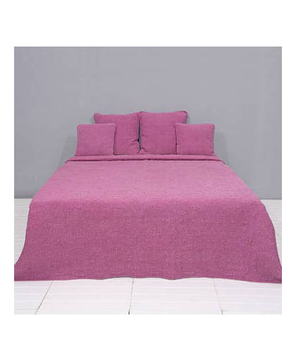 Clayre & eef plaid 150x150 - roze - polyester, 100% katoen