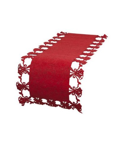 Clayre & eef tafelloper 30x120 cm rood - rood - stof, 100% katoen
