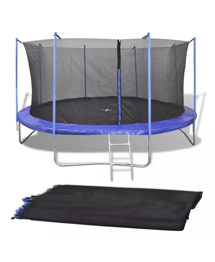 vidaXL Veiligheidsnet PE zwart voor 4,57 m ronde trampoline