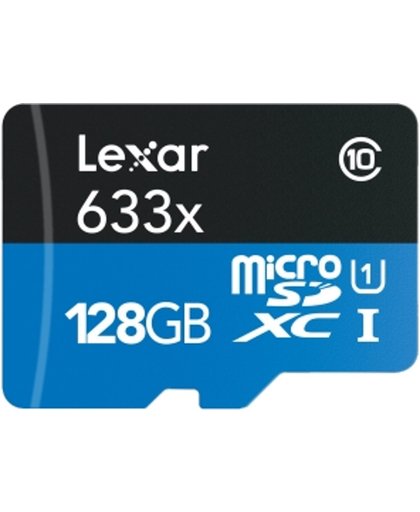 Lexar High Performance Micro SD kaart 128GB met SD adapter