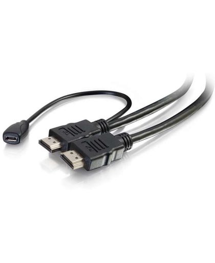 C2G 86792 HDMI, USB Micro-B HDMI, USB-A, USB Micro-B Zwart kabeladapter/verloopstukje