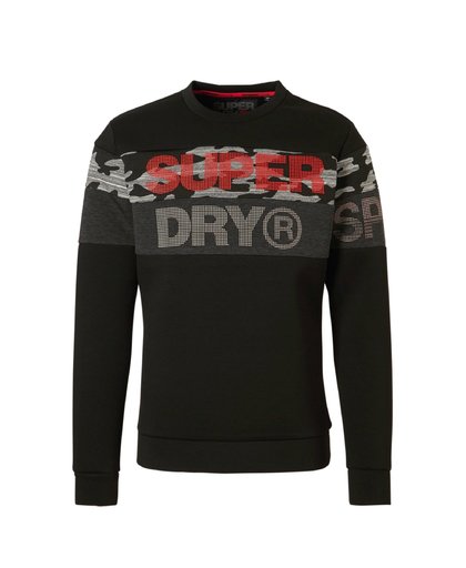 Superdry Gym Tech Cut Crew Sweatshirt Black