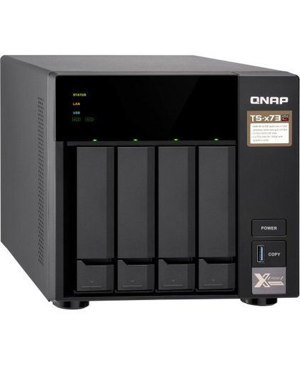 QNAP TS-473 Ethernet LAN Toren Zwart NAS