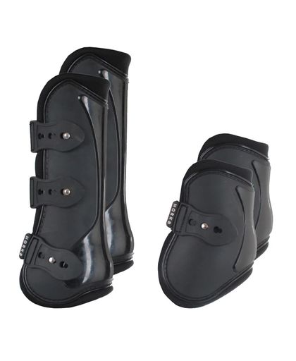 HORKA 4 Piece Horse Boots Set PVC Black Size S 180661-0002