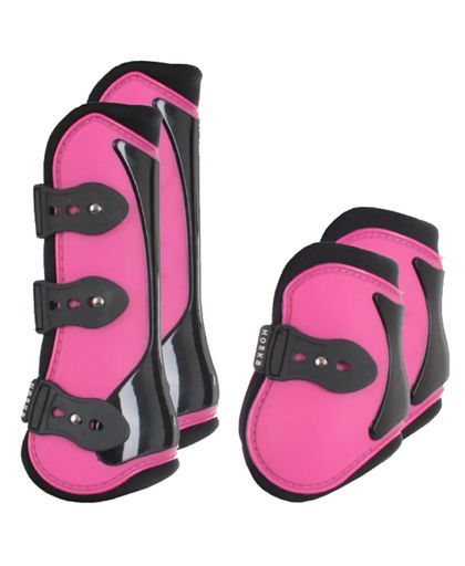 HORKA 4 Piece Horse Boots Set PVC Pink Size S 180661-0186