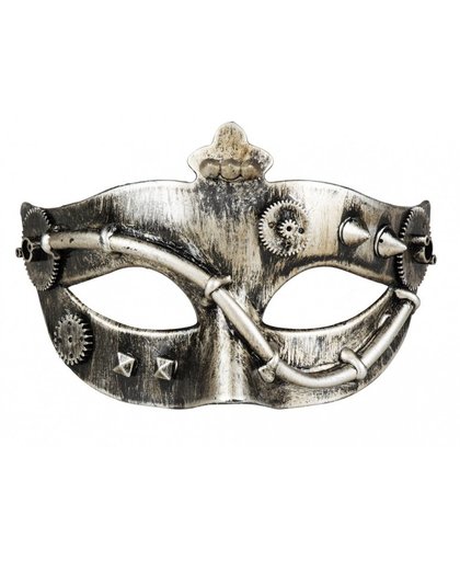 Vegaoo Zilverkleurig Steampunk masker voor vrouwen One Size