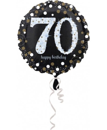 Vegaoo Glanzende Happy Birthday 70 jaar ballon One Size
