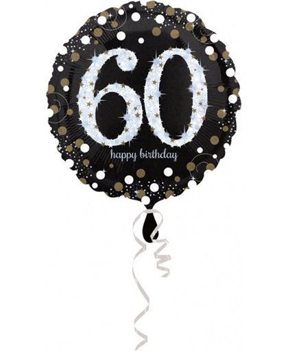 Vegaoo Glanzende Happy Birthday 60 jaar ballon One Size