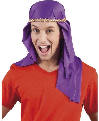 Vegaoo Paarse Arabische emir hoofddoek voor volwassenen One Size