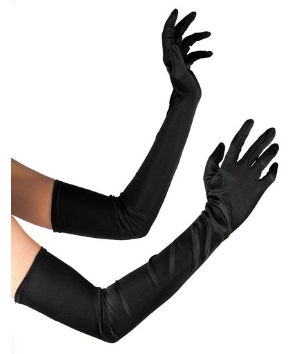 Vegaoo Lange zwarte handschoenen One Size