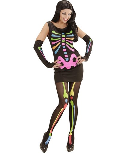 Vegaoo Fluo skeletten kostuum voor vrouwen Halloween  M