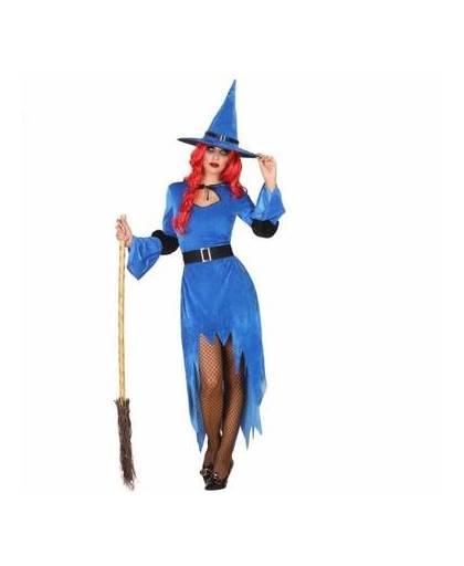 Halloween blauwe heksen kostuum / outfit voor dames - heksenjurk m/l