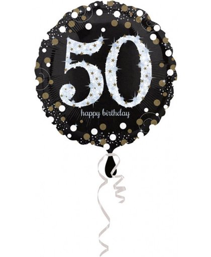 Vegaoo Glanzende Happy Birthday 50 jaar ballon One Size