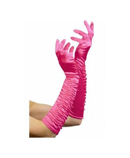 Roze lange handschoenen