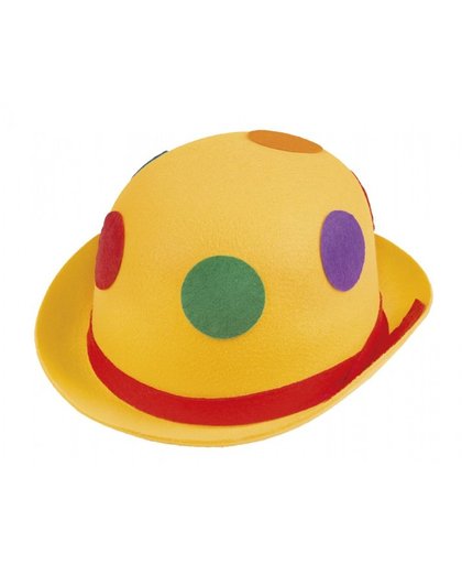 Vegaoo Clown hoed met gele stippen voor volwassenen One Size