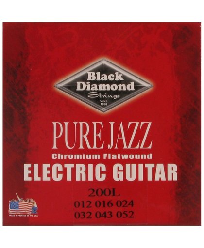 Black Diamond Strings N200L Chromium Flatwound snarenset gitaar