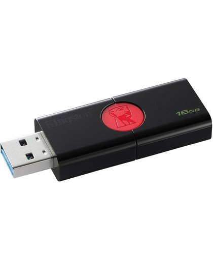 Kingston Technology DataTraveler 106 USB flash drive 16 GB 3.0 (3.1 Gen 1) USB-Type-A-aansluiting Zwart, Rood