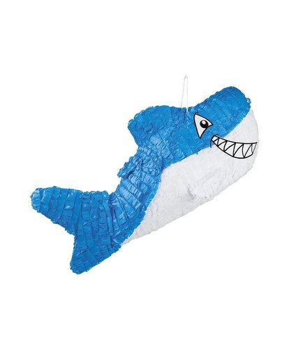 Pinata blauwe haai 60 cm Blauw