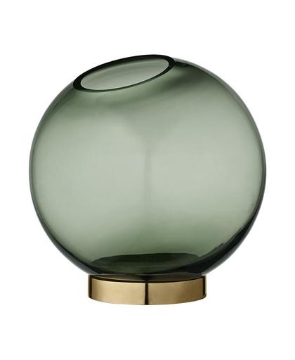 Aytm - Globe Vase W/Stand Forest & Brass M