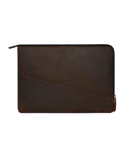 Decoded Leather Waxed Slim Sleeve voor Macbook Pro 15 inch 2016 Bruin
