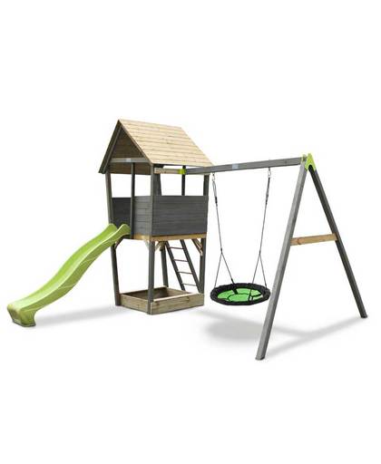 EXIT Aksent Speeltoren met aanbouwschommel (nestschommel) speeltoestel