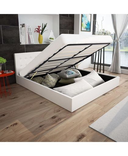 vidaXL Bed met matras en opslagruimte 180x200 cm kunstleer
