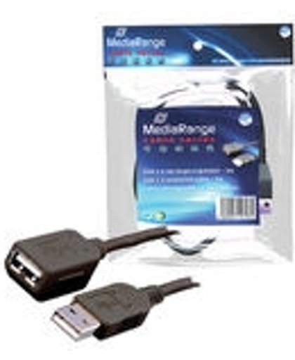 MediaRange MRCS108 5m USB A USB A Mannelijk Vrouwelijk Zwart USB-kabel