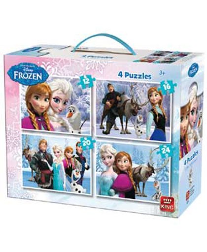 Disney 4in 1 Puzzle Frozen - Vier Kinderpuzzels in een Koffertje - King