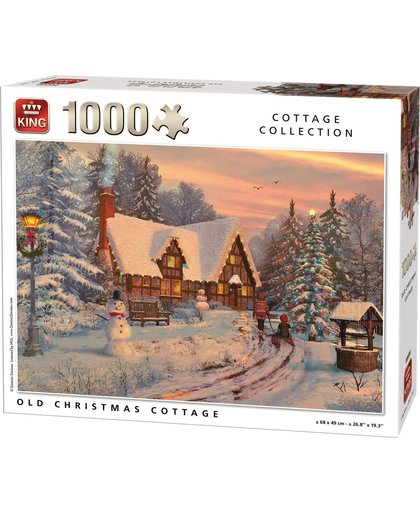 King Puzzel 1000 Stukjes (68 x 49 cm) - Kerstpuzzel Winter Cottage  - Legpuzzel Kerst