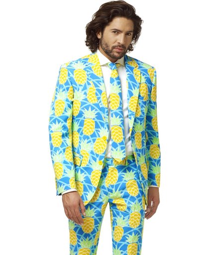 OppoSuits Officiële Tropische Pakken van Hoge Kwaliteit - Shineapple - Kostuum bevat Pantalon, Jasje en Stropdas! Maat 46