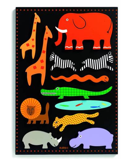 Djeco Gigantische wilde dieren puzzel - 11 stukjes