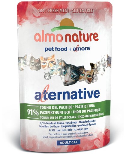 Almo Nature Alternative Cat Natvoer - Stille Oceaan Tonijn - 24 x 55 gram
