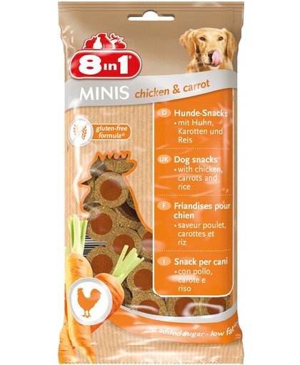 8in1 Minis Kip & Wortel - Hondensnack - 100 g