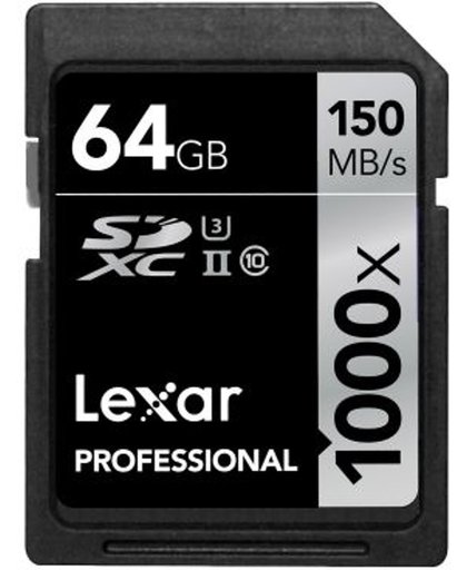 Lexar Professional UHS-II SD kaart 64GB 1000x