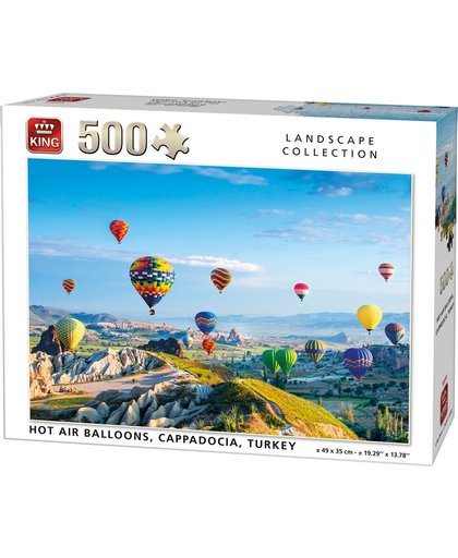 King Puzzel 500 Stukjes (49 x 35 cm) - Luchtballonnen Turkije - Legpuzzel Landschap