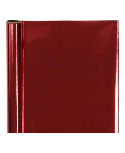 Cadeaupapier rood metallic - 400 x 50 cm - kadopapier / inpakpapier