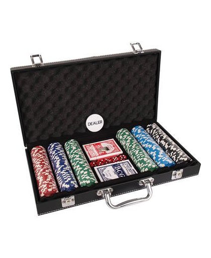 Pokerset koffer kunstleer 300 chips