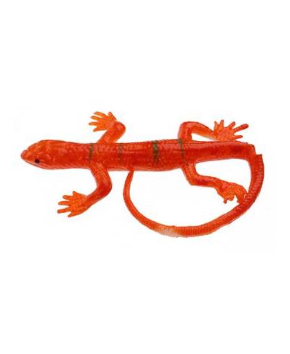 Toi-toys elastische hagedis 11 cm oranje met strepen