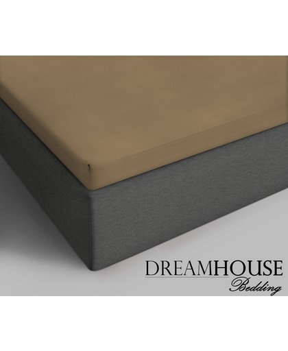 Dreamhouse Bedding - Topper Hoeslaken - Katoen - 90x220 cm - Taupe