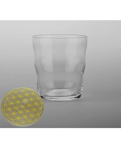 Nature's Design Drinkglas Jasmina met Bloem des Levens goud (300 ml)