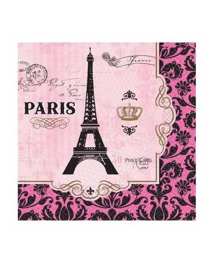 Frankrijk parijs thema servetten roze